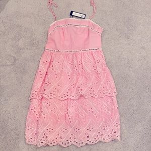 Pink Dress With Embroidery - Crotchet Sz Small